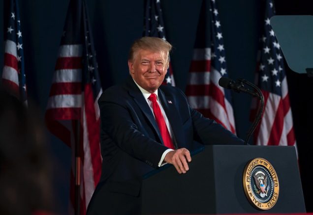 President Trump podium