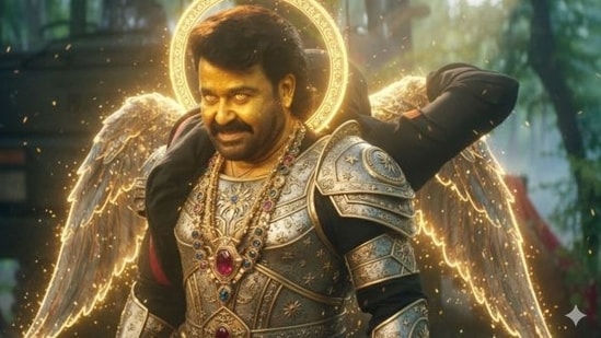 Mohanlal in a still from the ill-fated Vrusshabha.