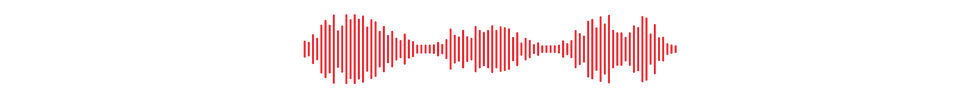 audio waveform representation in red