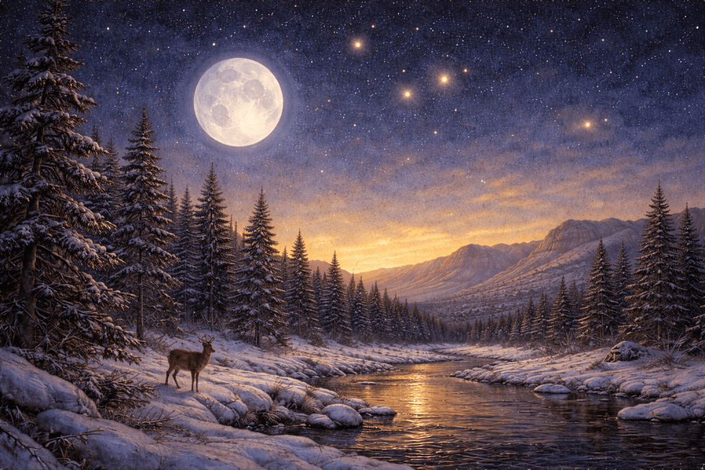 2026, January 3: Jupiter and the Full Wolf Moon Dominate the Night Sky