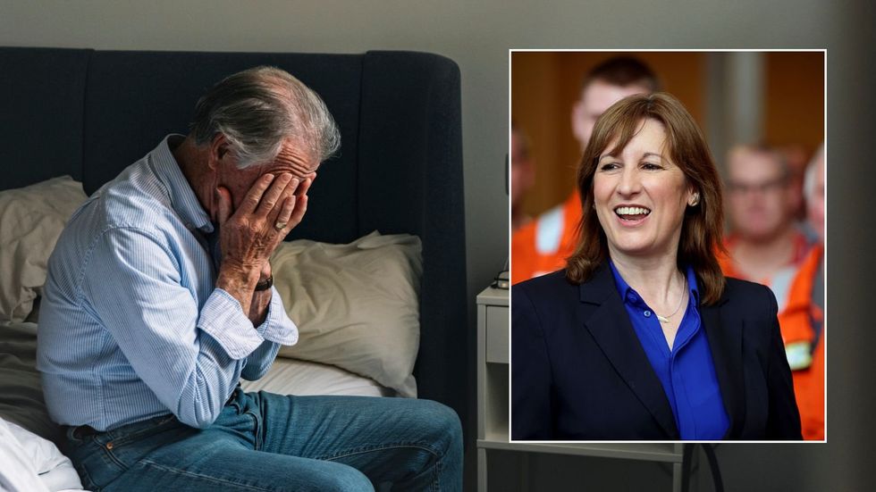 Worried man and Rachel Reeves