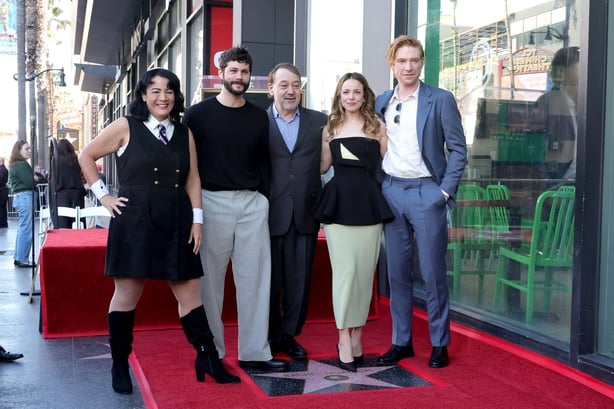 HOLLYWOOD, CALIFORNIA - JANUARY 20: (L-R) Jenelle Riley, Deputy Awards and Features Editor, Variety, Dylan O'Brien, Sam Raimi, Rachel McAdams and Domhnall Gleeson attend the Hollywood Walk of Fame Star Ceremony for Rachel McAdams on January 20, 2026 in Hollywood, California. (Photo by Kevin Winter/G
