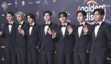 Enhypen on the red carpet of the 40th Golden Disc Awards taking place at the Taipei Dome in Taiwan [SCREEN CAPTURE]