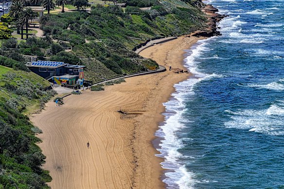 Sandringham beach from the air.