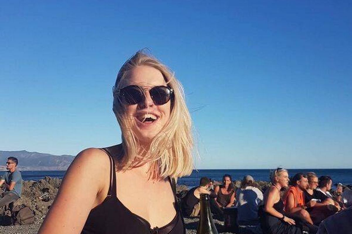 Vita Molyneux on a beach in New Zealand