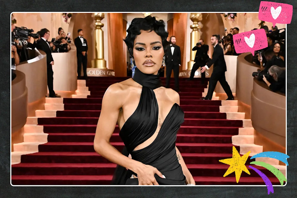 Teyana Taylor in a black gown
