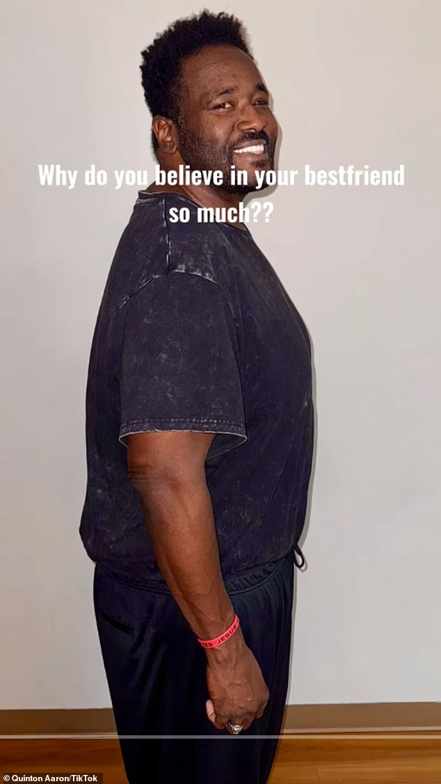 Aaron, who was rushed to the hospital in March 2025 after coughing up blood and coming down with a fever, revealed in October that he had lost an incredible 200 pounds in an effort to get healthier; pictured after announcing his weight loss