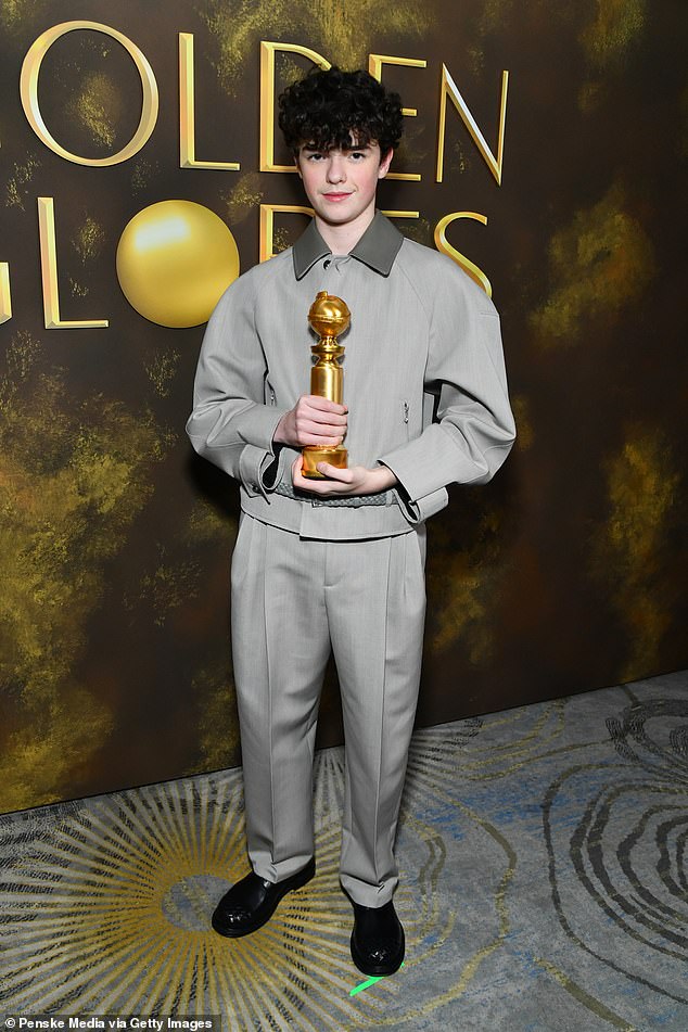 As he took to the stage to accept the gong, Owen reflected on his 'incredible journey' to the packed room of Hollywood A-listers