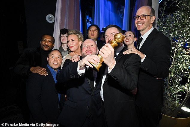 Ashley Walters, Stephen Graham, Owen Cooper, Hannah Walters, Stefan Raab, Jeremy Kleiner, Philip Barantini, Erin Doherty and Jack Thorne at the 83rd Annual Golden Globes