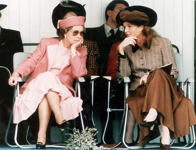 When Andrew Mountbatten-Windsor and Sarah Ferguson (right) came to the late Queen to discuss the prospect of divorce at Balmoral in December 1991, she was heavily 'disappointed' and advised them to 'wait six months before making a decision', according to Andrew Lownie