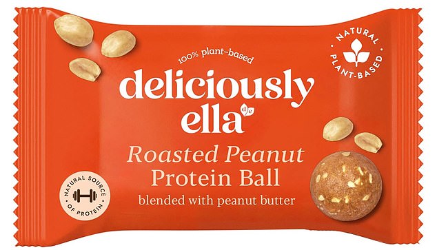 The Deliciously Ella Roasted Peanut Protein Ball is made primarily with dates, peanuts and peanut butter
