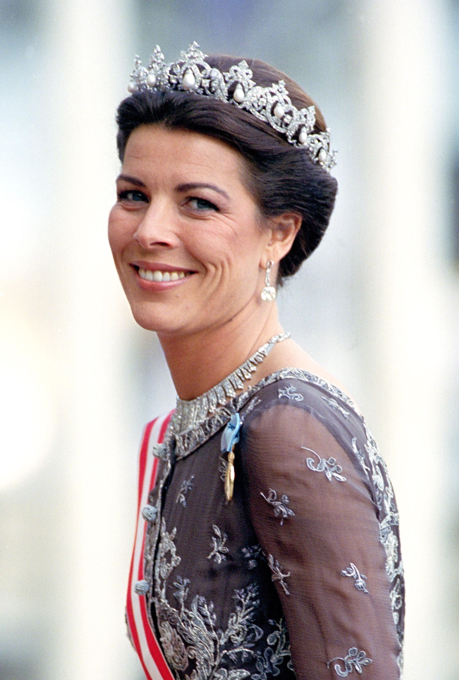 Image may contain Caroline Princess of Hanover Person Adult Wedding Head Face Accessories Jewelry and Necklace
