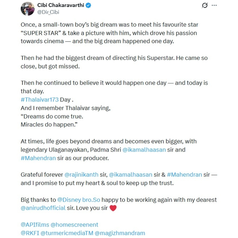 PC: Cibi Chakaravarthi on X PC: Cibi Chakaravarthi on X