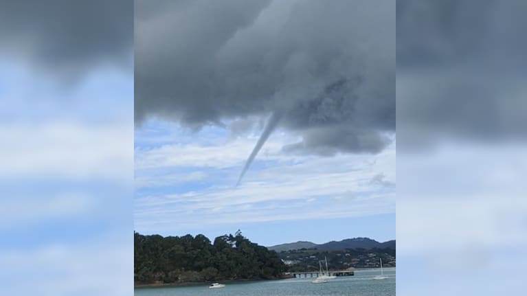 A funnel cloud above Parua Bay near Whangārei.