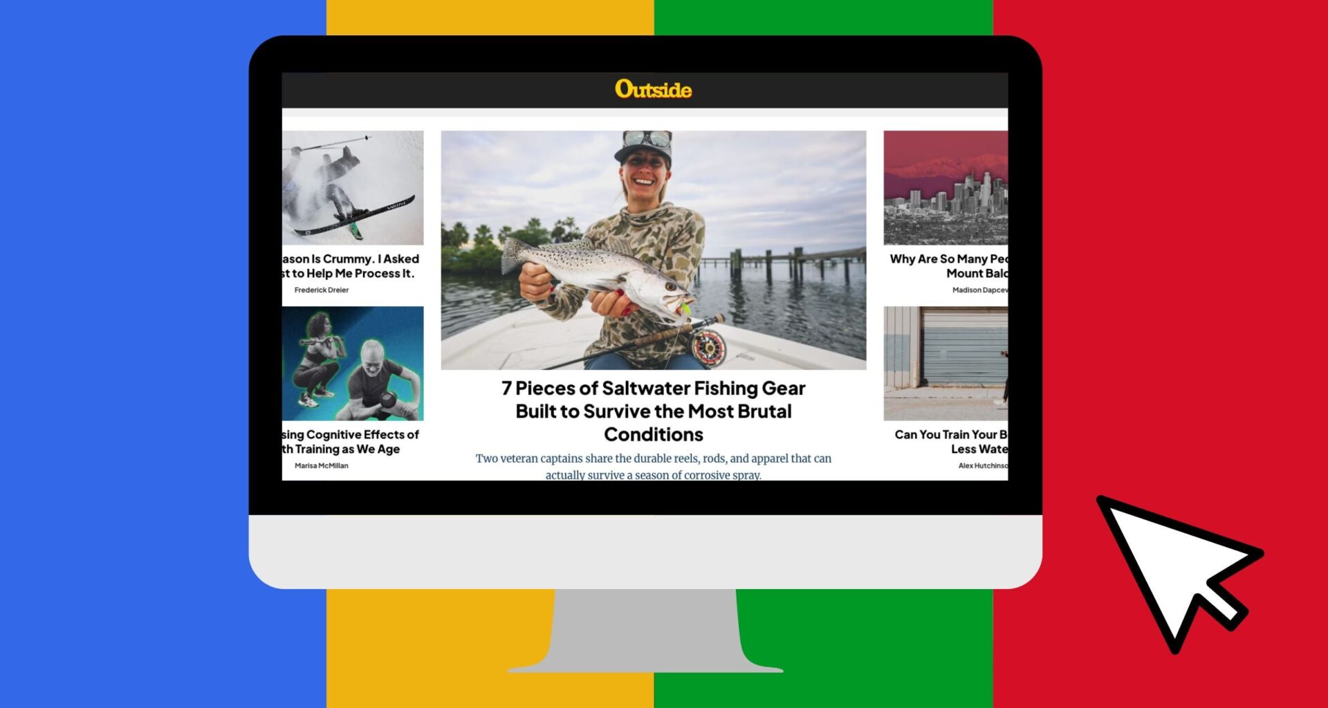 google colors behind Outside homepage