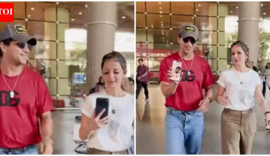 Arslan Goni playfully snatches Sussanne Khan’s phone at airport, reveals Hrithik Roshan on video call | Hindi Movie News