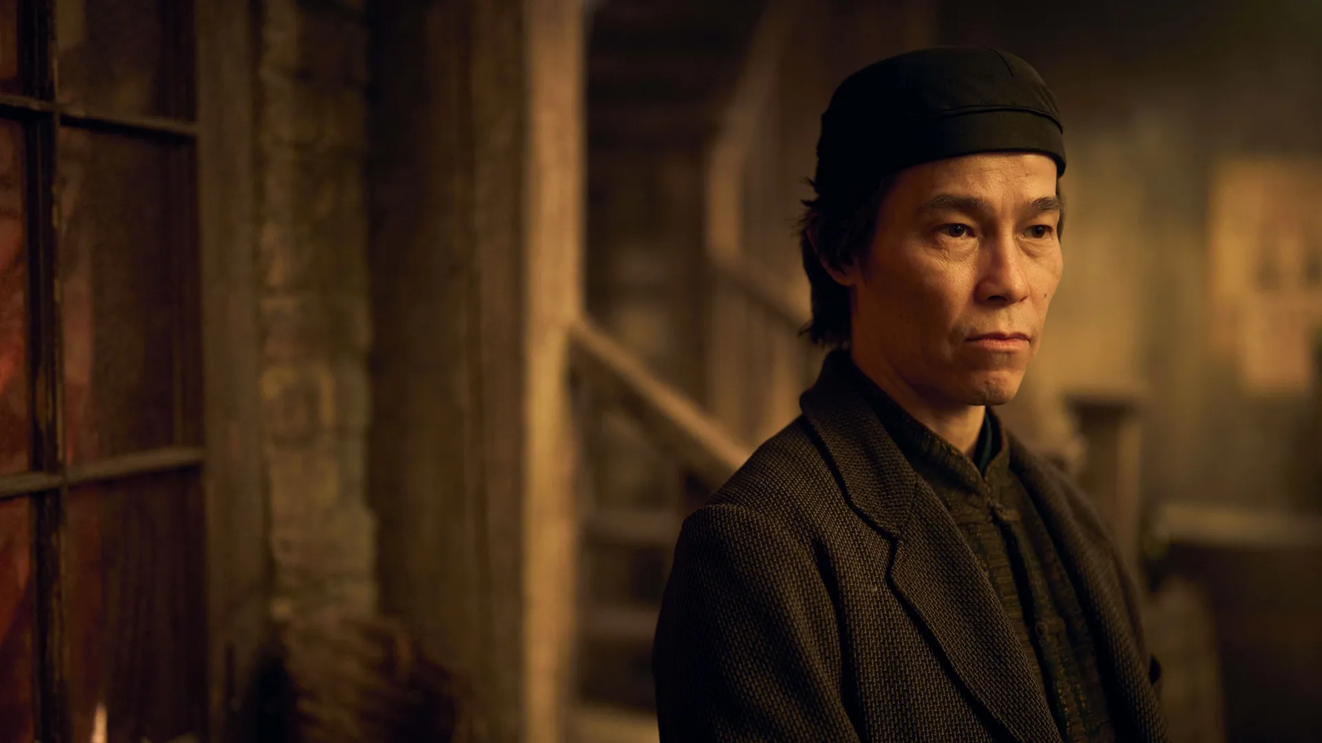 The image features actor Jason Tobin in his role as a character in the drama series A Thousand Blows. 