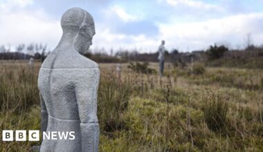 'Creepy' sculptures appear near former Brymbo Steelworks