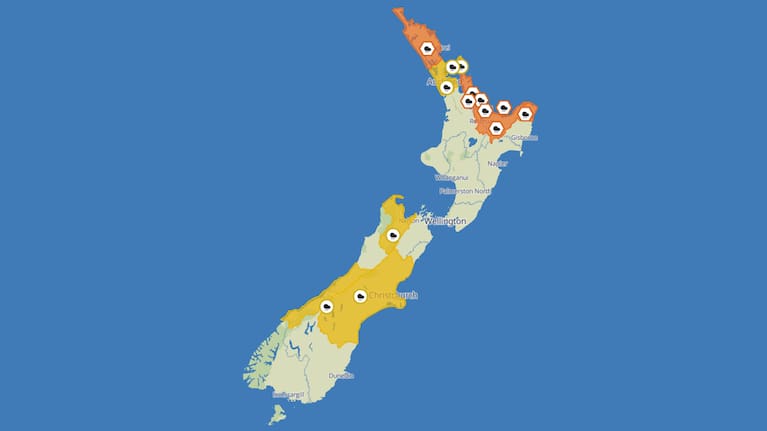 MetService warnings and watches on January 20, 2026.