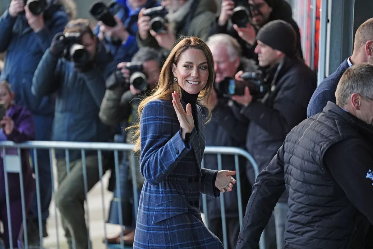 Kate arriving at the National Curling Academy in Stirling