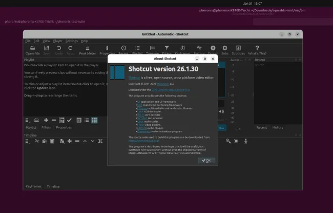 Shotcut 26.1 on Linux