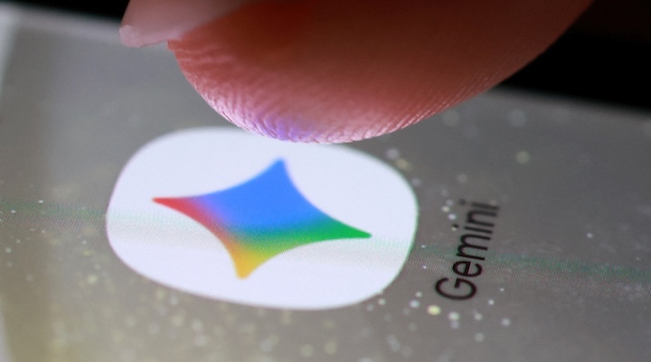 The Gemini app icon on a smartphone in this illustration