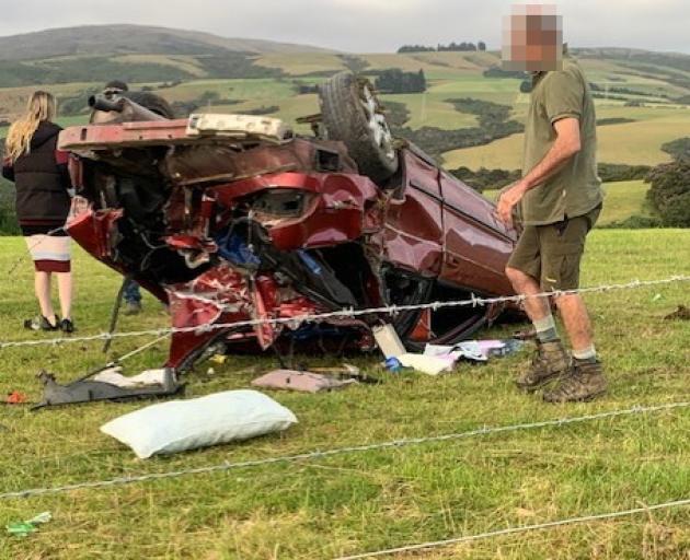 The aftermath of the crash. Photo: Graeme Gough