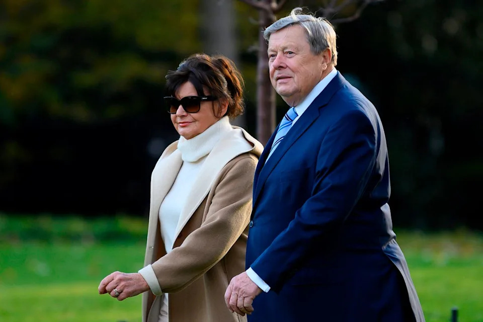 Viktor and Amalija Knavs depart the White House in Washington, DC, on November 26, 2019. JIM WATSON/AFP via Getty