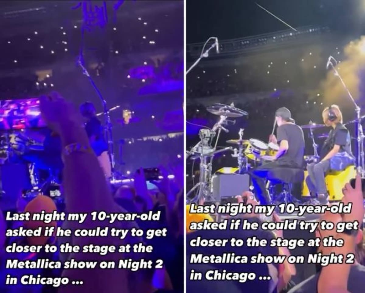 Boy left speechless when Metallica surprises him with an on-stage invitation. (Image Source: Instagram | @theannewatson)