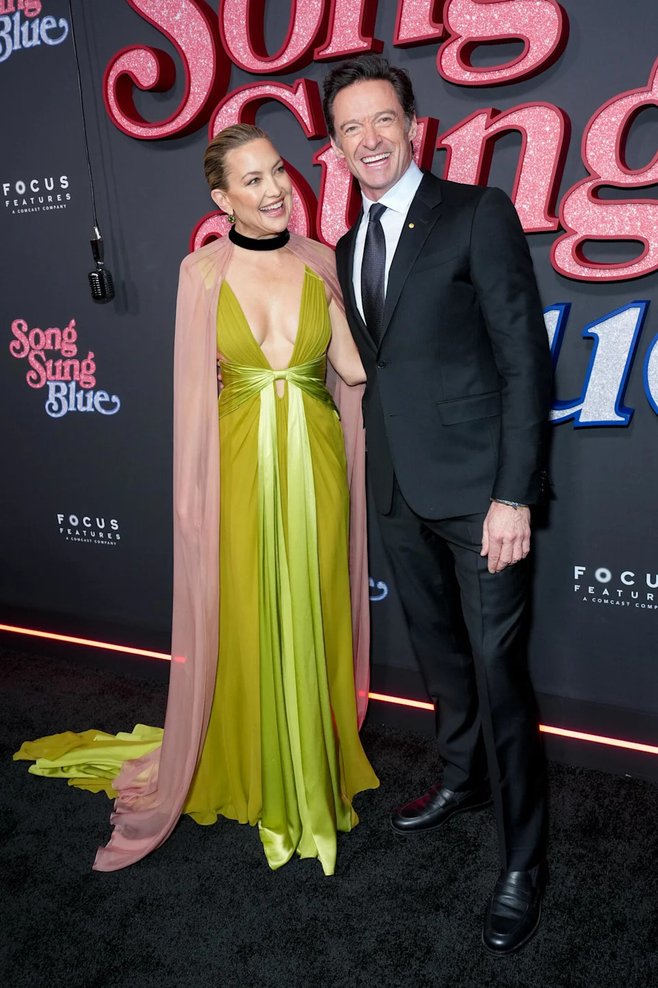 Kate Hudson and Hugh Jackman at Focus Features’ "Song Sung Blue" New York premiere held at AMC Lincoln Square 13 on Dec. 11, 2025 in New York.