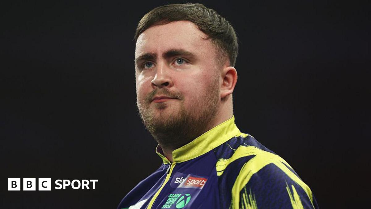 Luke Littler looks pensive during his Bahrain Masters defeat by Gerwyn Price