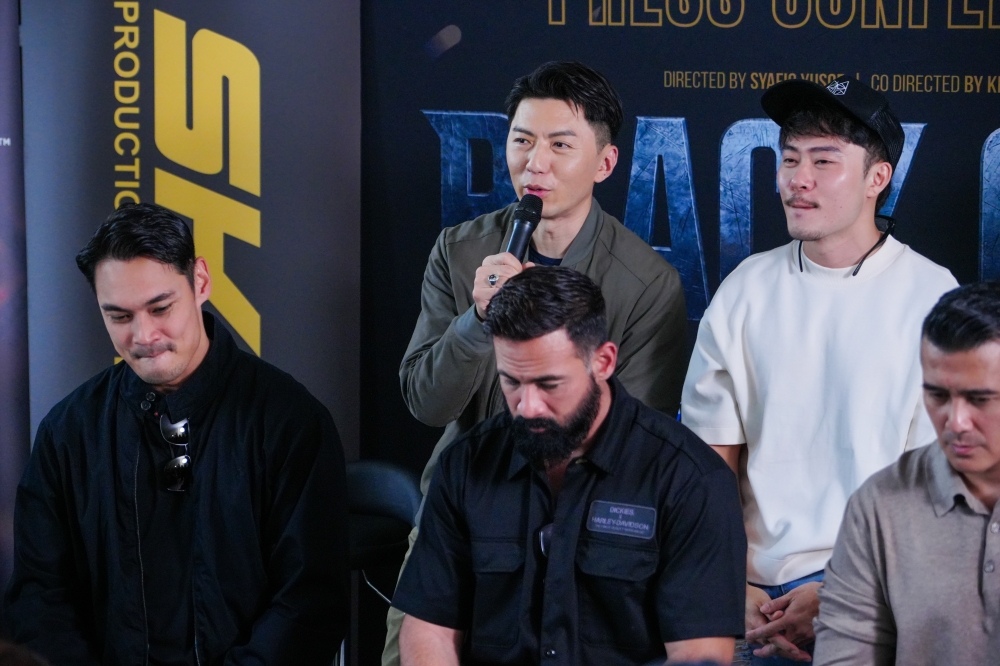 Benjamin Yuen speaks at the press conference for “Black Ops” at Wisma Ekran on January 6, 2026. — Photo courtesy of Astro Shaw