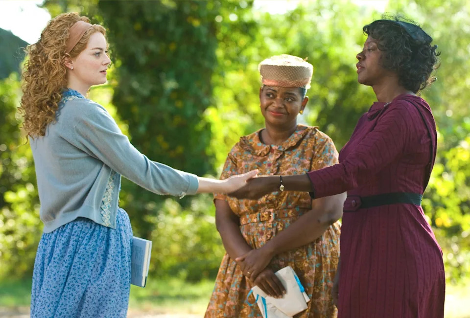 Emma Stone, Octavia Spencer, and Viola Davis in "The Help"