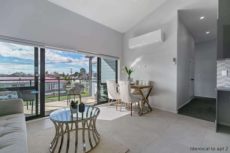 A three-bedroom, two-bathroom apartment at 4/7 Caspar Road, in Papatoetoe, Auckland, is heading to auction on February 18. Photo / Supplied