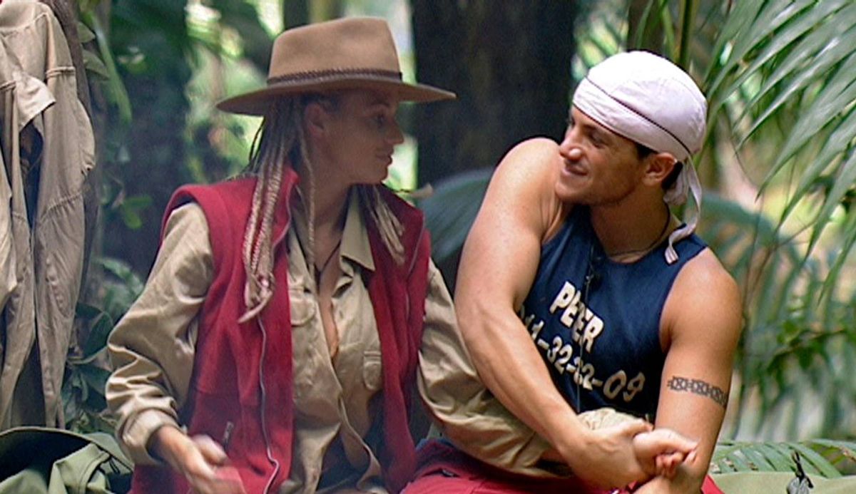 katie price and peter andre in im a celeb jungle in 2004