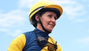 Rachel King after partnering Warwoven to win but debut. Picture: Jeremy Ng / Getty Images