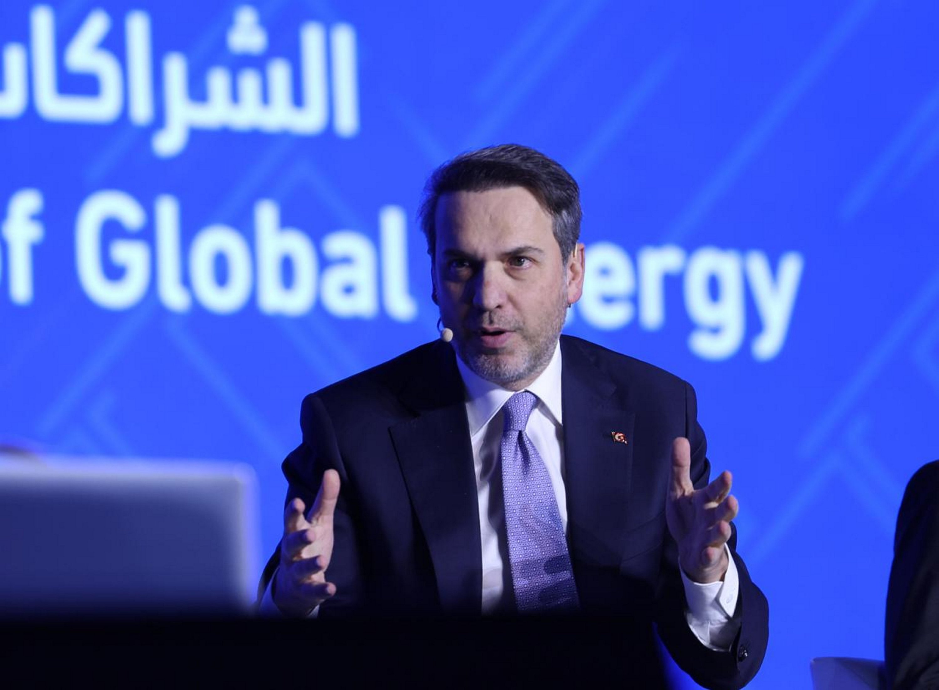 Energy and Natural Resources Minister Alparslan Bayraktar speaks in a panel during the Libya Energy and Economy Summit, Tripoli, Libya, Jan. 24, 2026. (AA Photo)