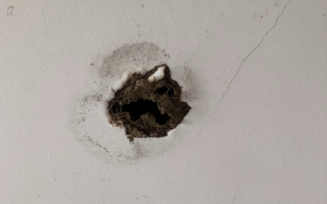 Hole in ceiling