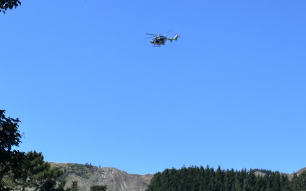 police, chopper at helicopter crash scene near Wellington
