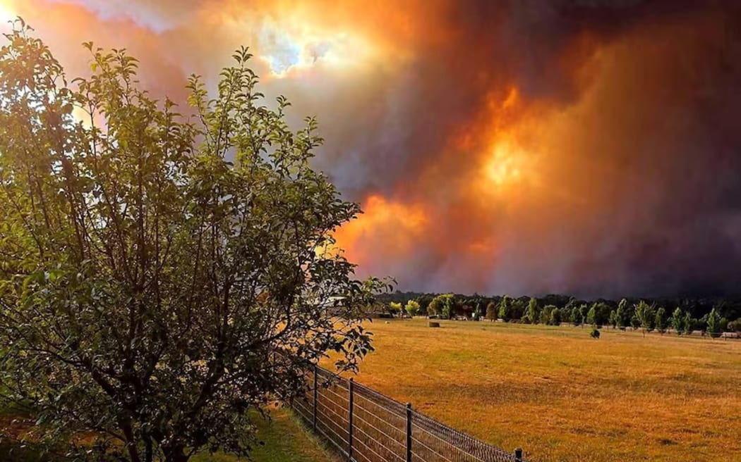 The fire in the Otways has been threatening communities since it jumped control lines on Saturday.