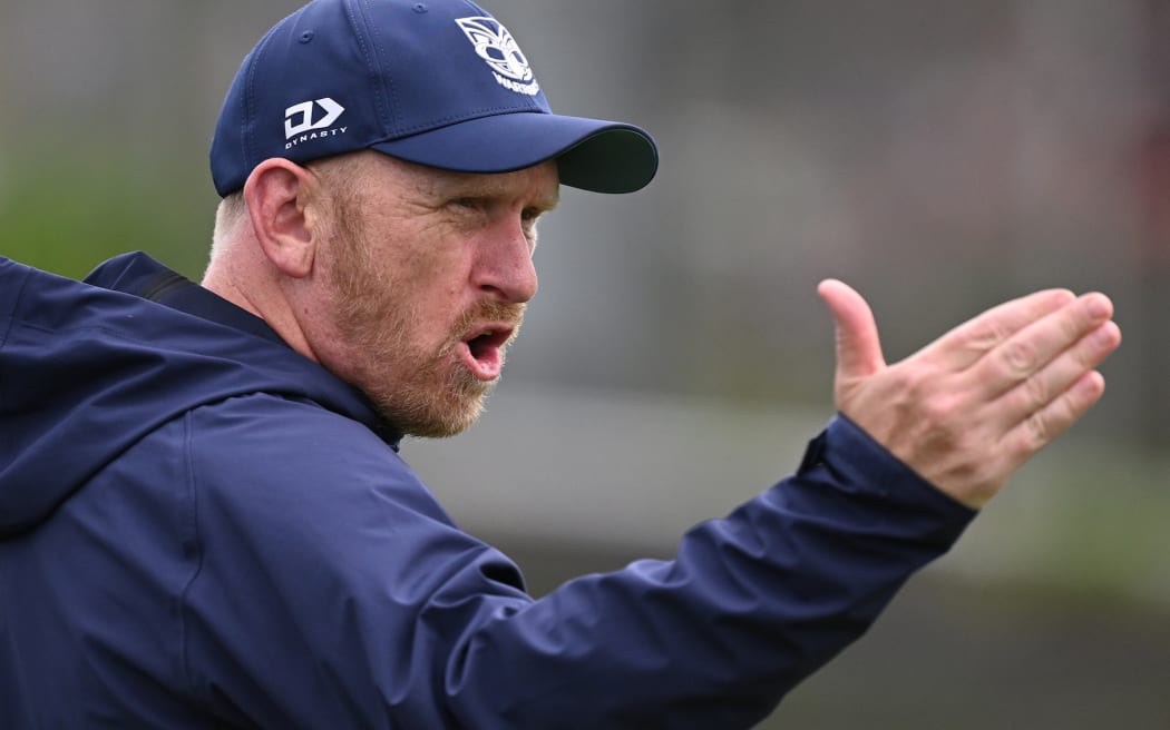 Warriors head coach Andrew Webster during training, NZ Warriors training and Media at Go Media Stadium.