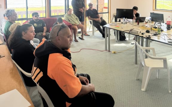 Helpers at Hinerupe Marae - the Civil Defence base and welfare centre in Te Araroa.