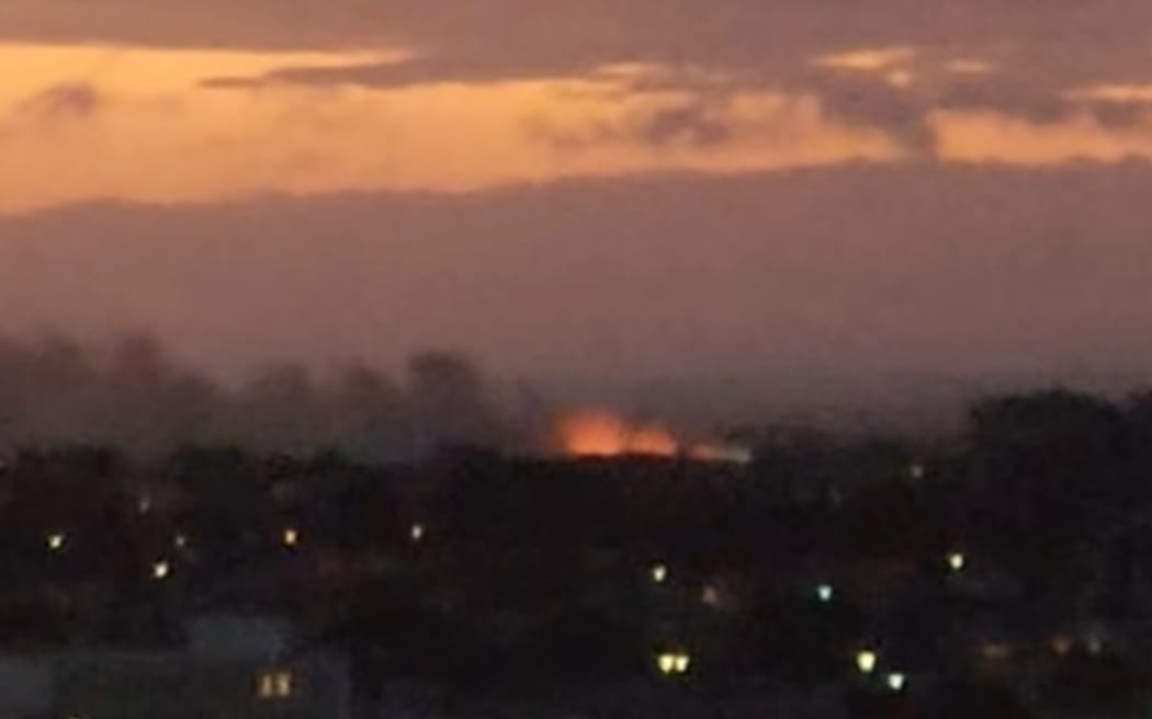 A fire near Whanganui's Castlecliff could be seen across several suburbs late on Sunday night, 25 January, 2026.