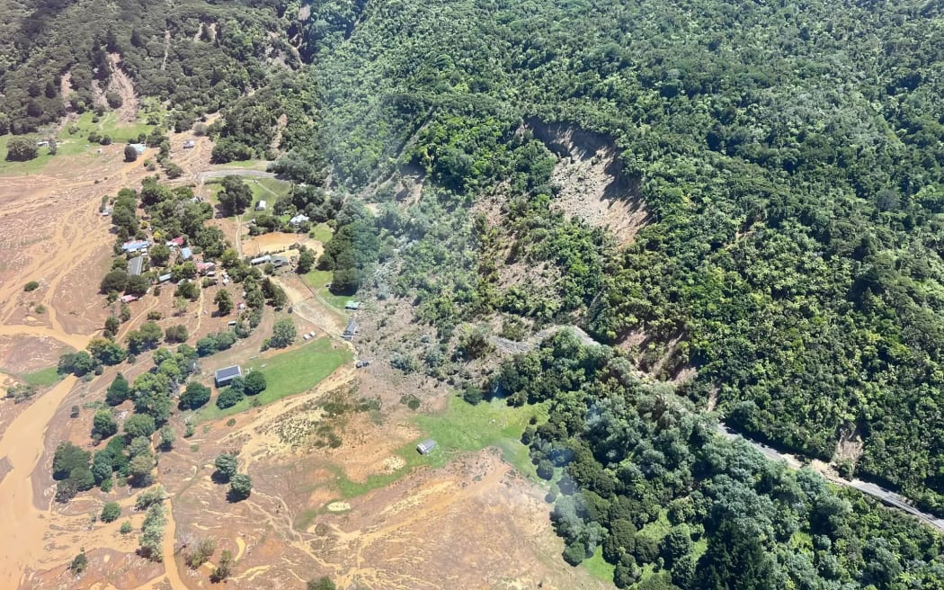 Landslide at State Highway 35, Punaruku, on the way to Hicks Bay, January 2026.
