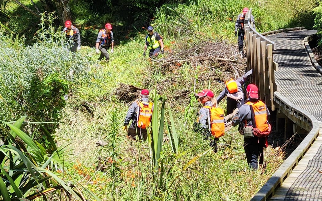 A search operation continues at Mahurangi River in Warkworth after a man and his car were washed away in floodwaters earlier this week.