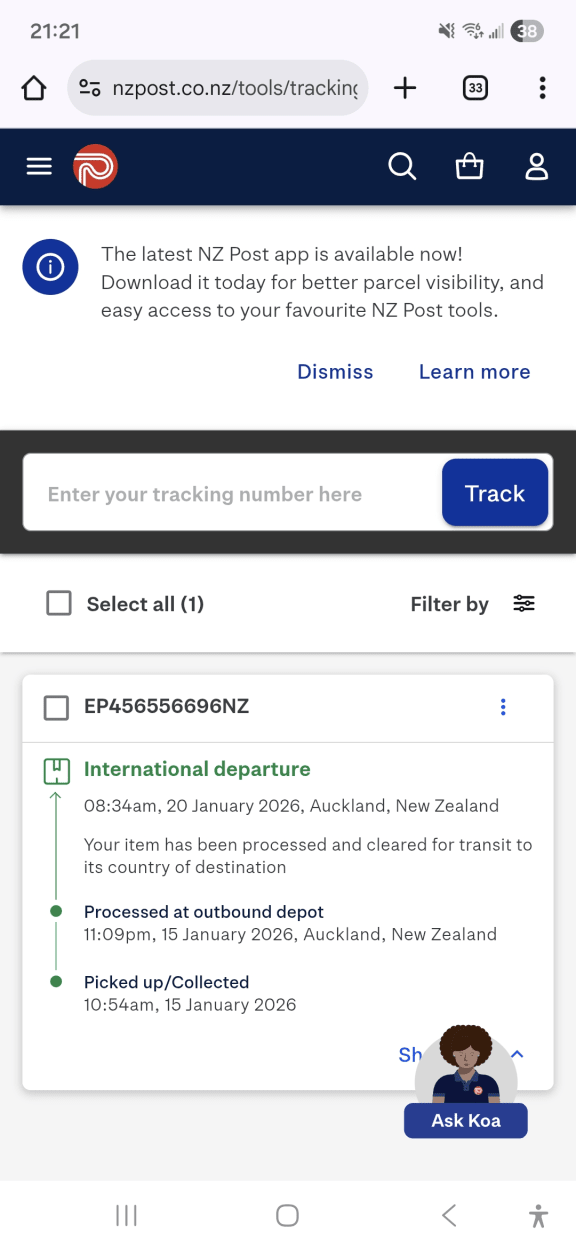 One man has been tracking the delivery of his old passport document from New Zealand.