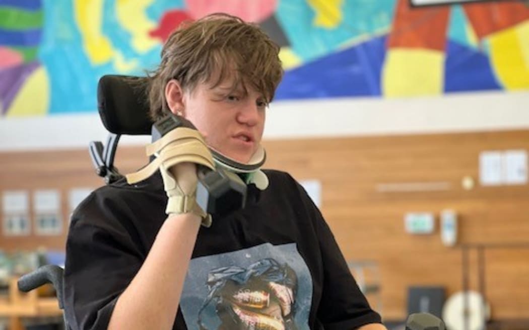 Noah Berkeley during a physio session at Burwood spinal unit in Christchurch.