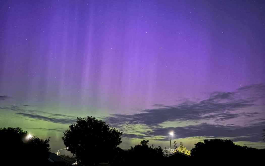 An aurora seen from Hoon Hay, Christchurch.