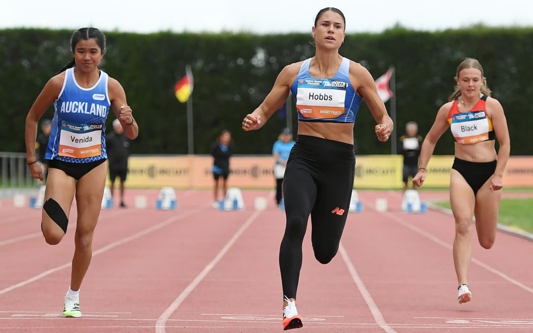 Zoe Hobbs, 60m, Potts Classic, Mitre 10 Park, Hastings