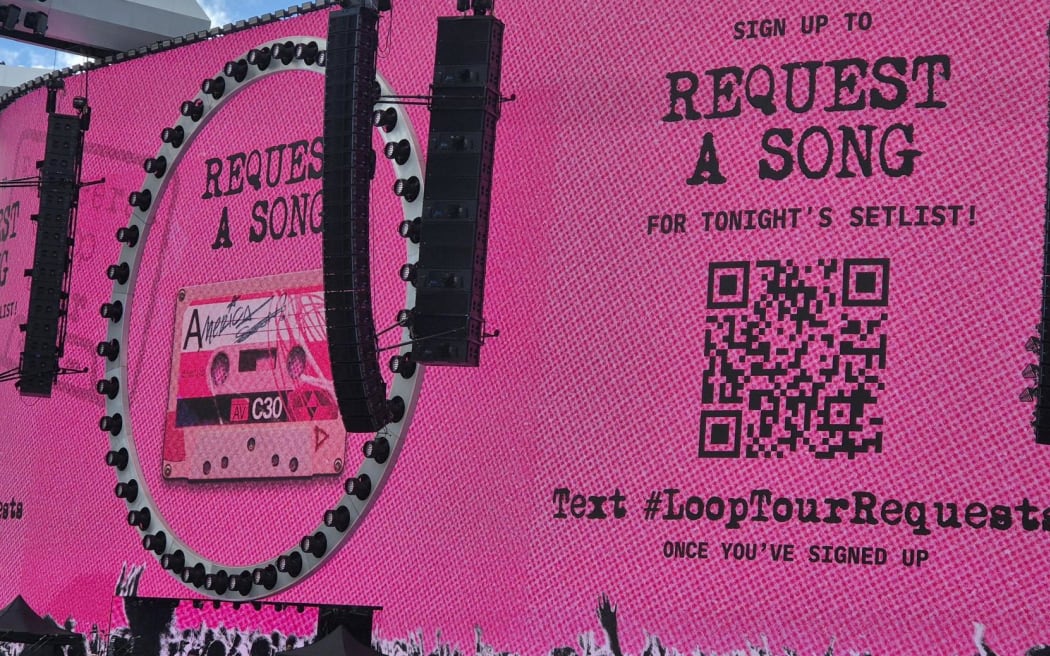 British pop star Ed Sheeran is opening requests for songs on the new large video screen in the South Auckland stadium.